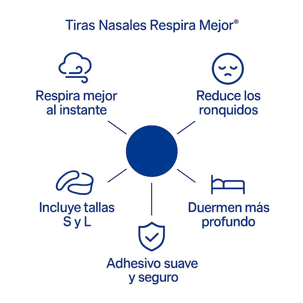 Tiras Nasales Antironquidos – Respira Mejor y Duerme Profundo