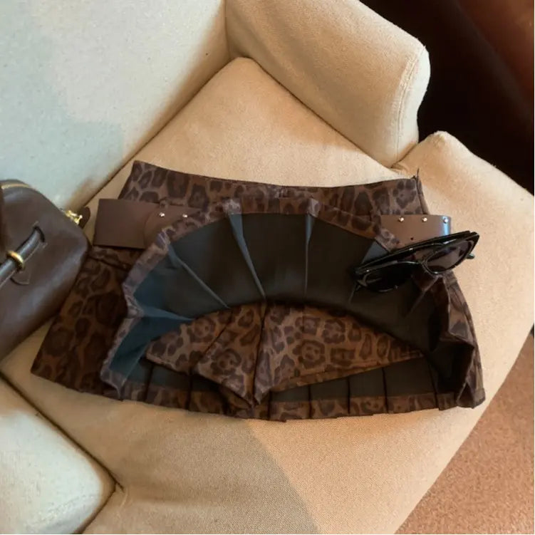 Falda Animal Print Tiro Bajo