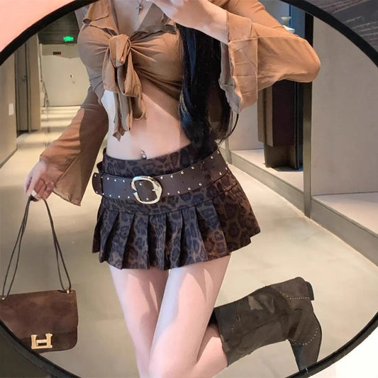 Falda Animal Print Tiro Bajo