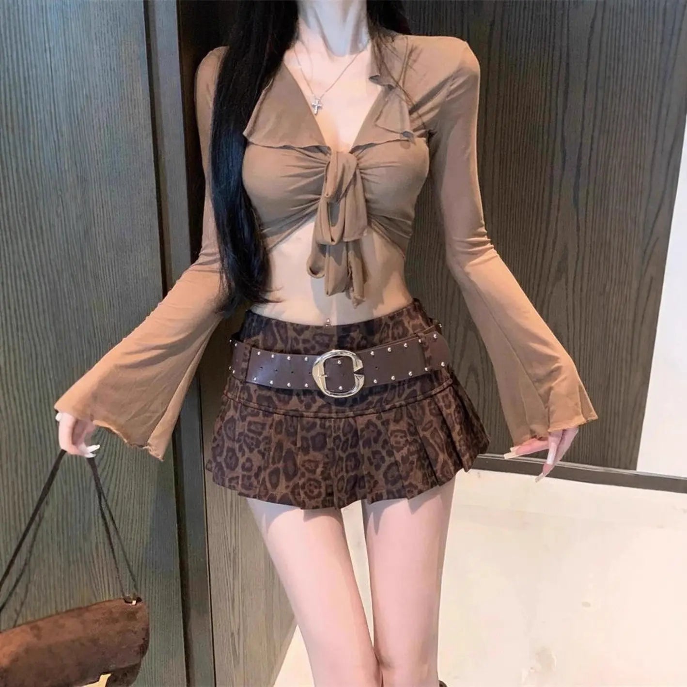 Falda Animal Print Tiro Bajo