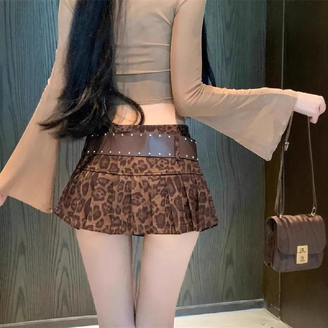 Falda Animal Print Tiro Bajo
