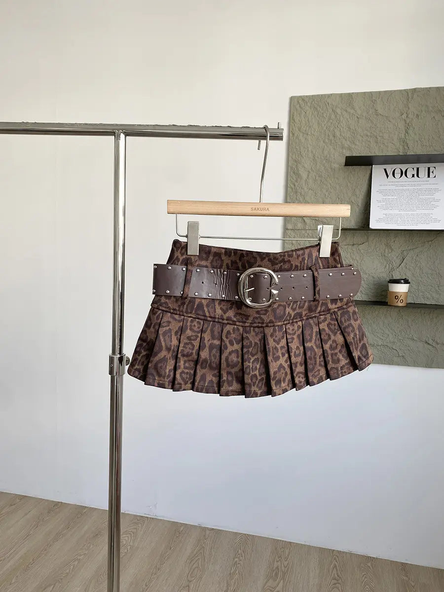 Falda Animal Print Tiro Bajo