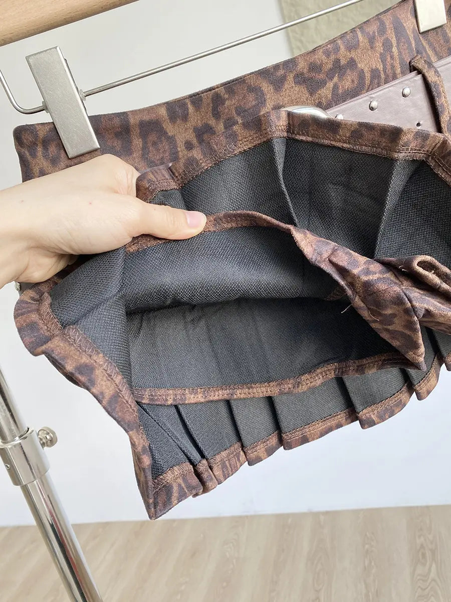 Falda Animal Print Tiro Bajo