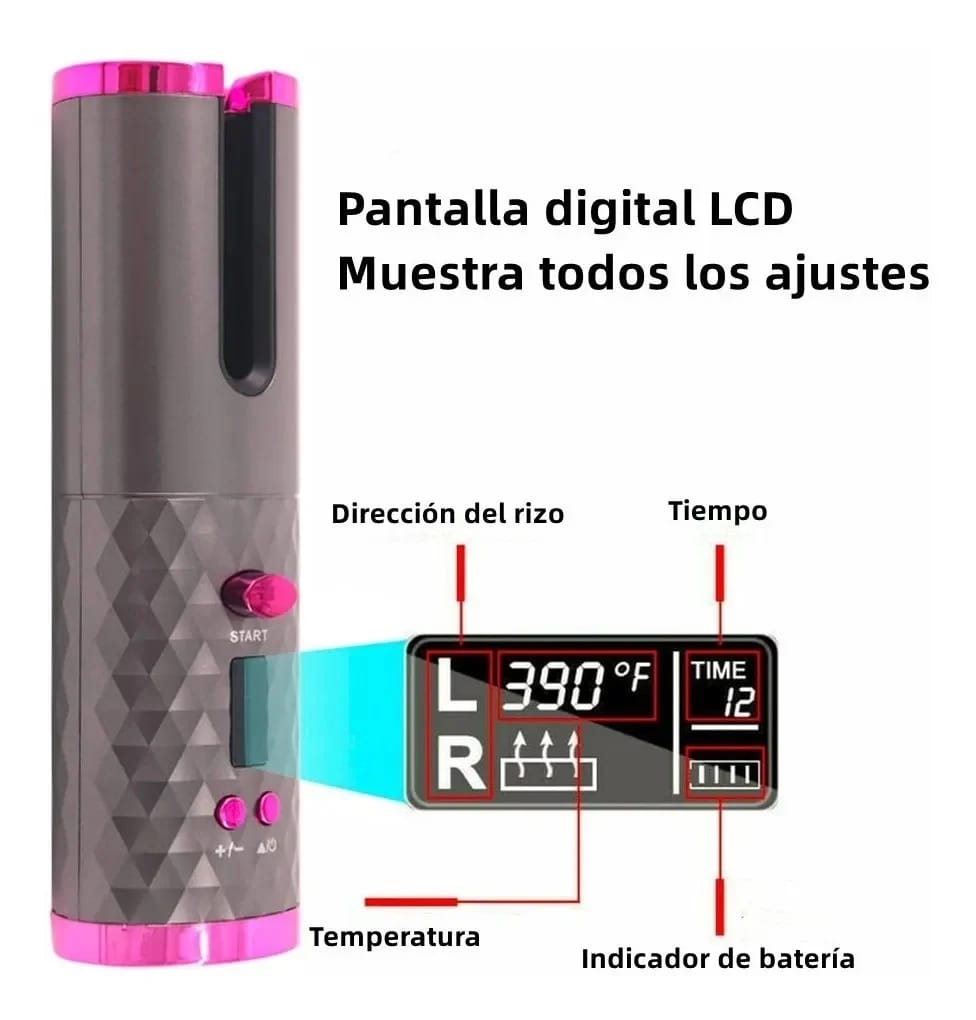 Rizador Automático Inalámbrico Profesional – Rizos Perfectos sin Esfuerzo